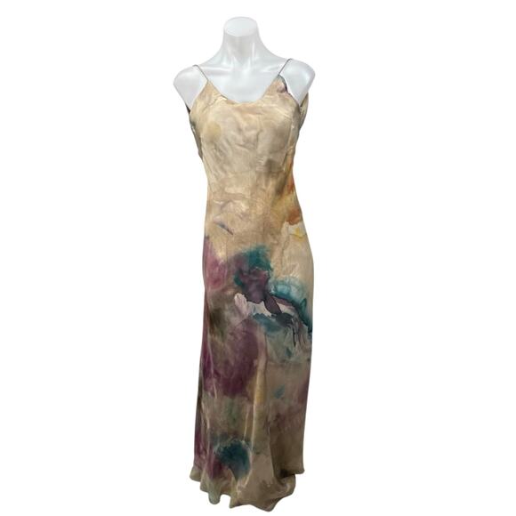 Zara Dresses & Skirts - Zara Multicolor Tie Dye Satin Sleeveless Cami Camisole Maxi Tank Slip Dress XS